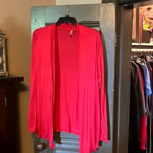 Isaac Leiv Red cardigan.  Very light fabric.  Like New. 3X